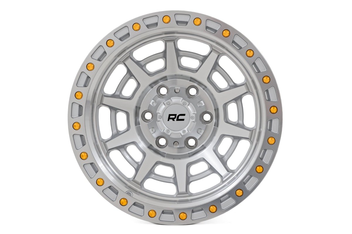 Wheel - Rough Country - 85 Series | Simulated Beadlock | Gold Accent Hardware - Full Machine